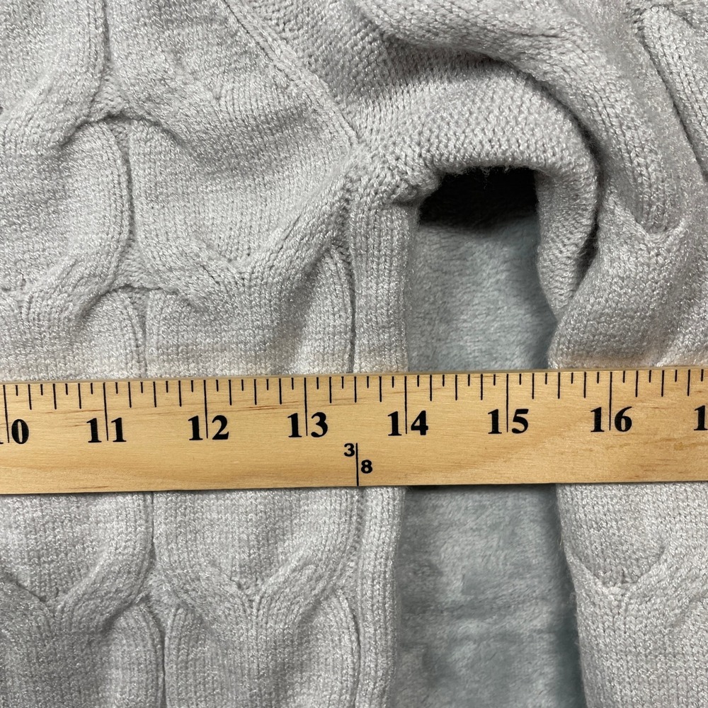Aeropostale Off Shoulder Cable Knit Sweater Light Gray Size Medium - Picture 7 of 10